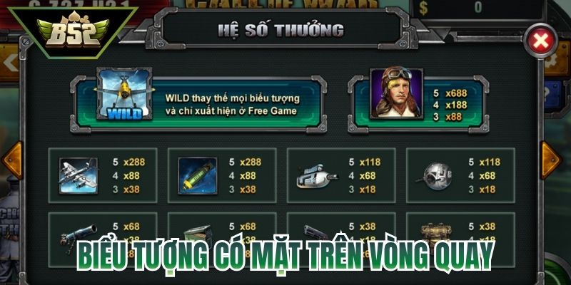 Call Of War B52 - Hướng Dẫn Luồng Chơi Cùng Mẹo Săn Hũ 3 Biểu tượng có mặt trên vòng quay