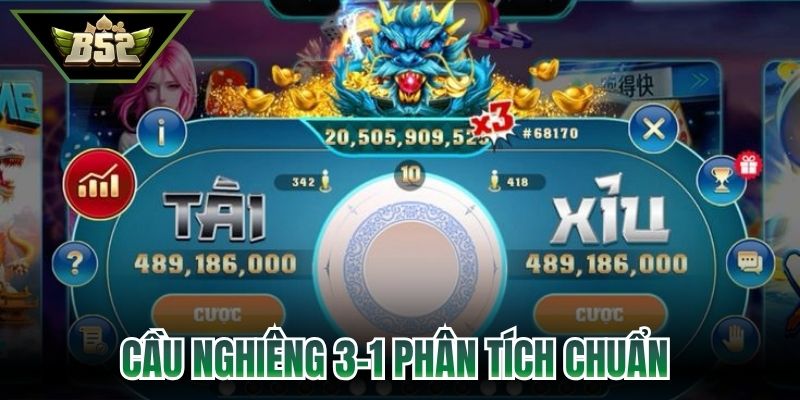 Cầu nghiêng 3-1 phân tích chuẩn cùng soi cầu tài xỉu B52 